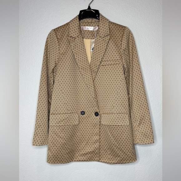 Esqualo Blazer Abstract Print Jacket Women's Size Medium Retro Office - Picture 1 of 9